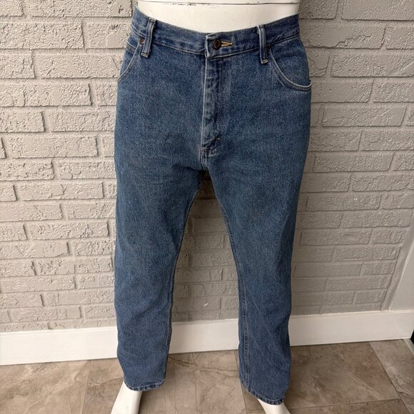 Wrangler Men’s Regular Fit Straight Leg Medium Wash Denim Jeans Size 36 x 30 - Picture 1 of 7